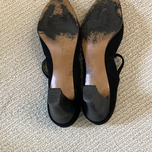 Vintage Black Velvet & Leather Heels - Picture 4 of 5